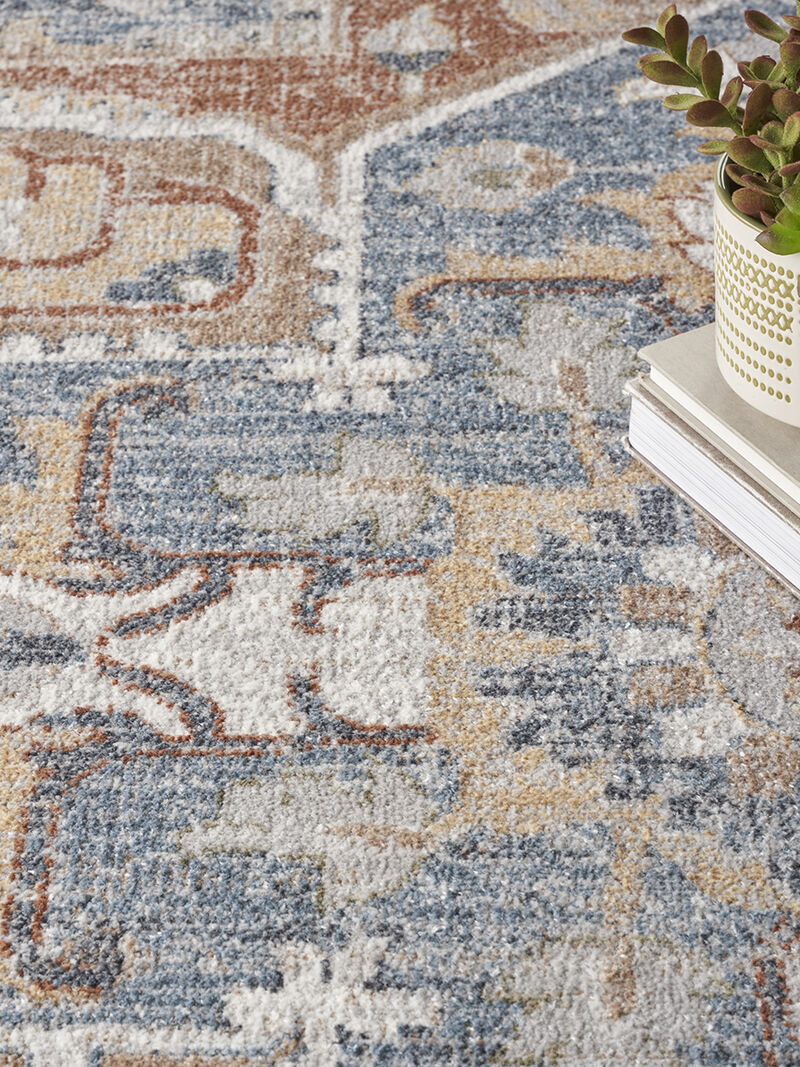 Astra Machine Washable ASW12 Denim/Multicolor 9' x 12' Rug