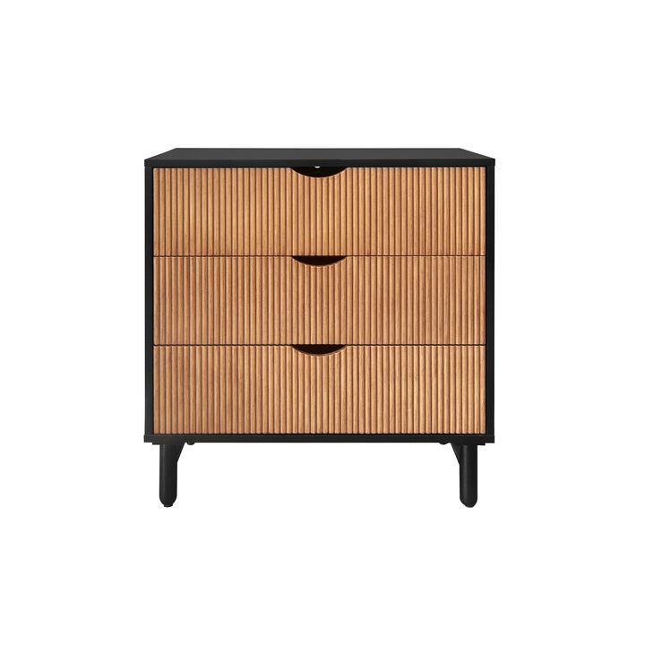 MONDAWE 3 Drawer Cabinet,handle-free Cabinet Suitable for Bedroom, Living Room, Study, Dining Room