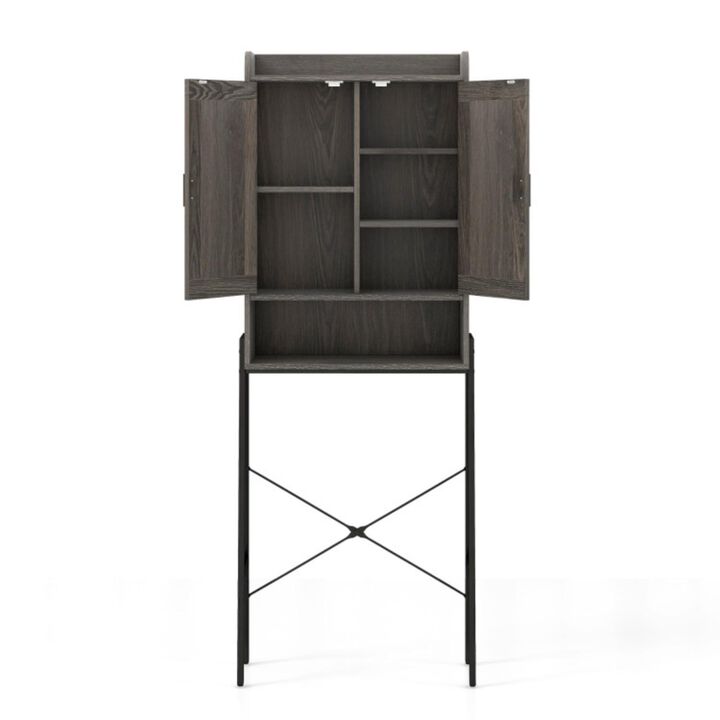 Hivvago Over the Toilet Storage Cabinet Space Saver Organizer with Double Doors