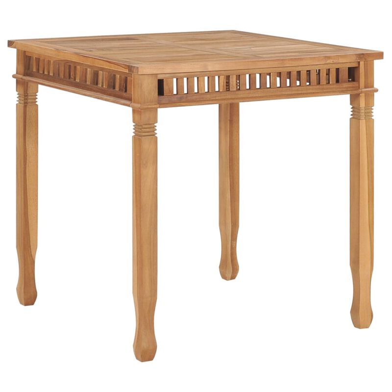 vidaXL Garden Dining Table 31.5"x31.5"x31.5" Solid Teak Wood