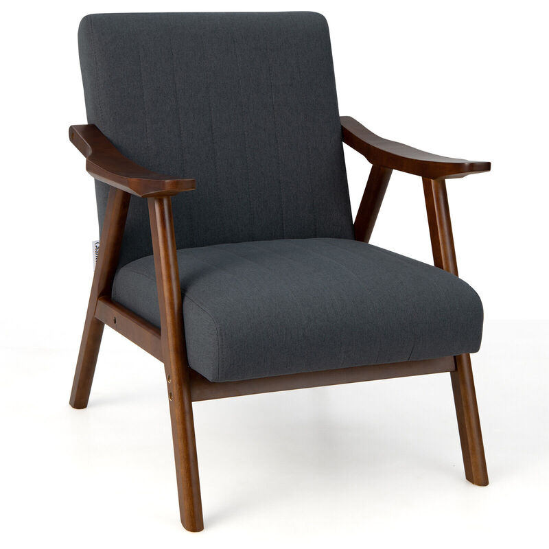 Modern Accent Chair Leisure Armchair with Felt Pads-Grey