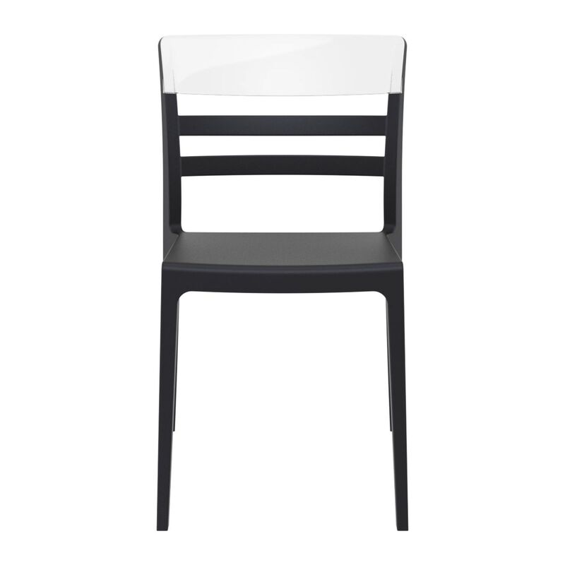 33" White and Red Transparent Outdoor Patio Dining Chair