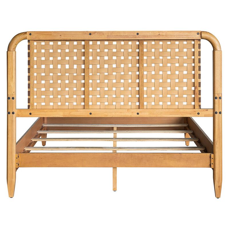 Gracie Mills Edmundo Woven Faux Leather Bed