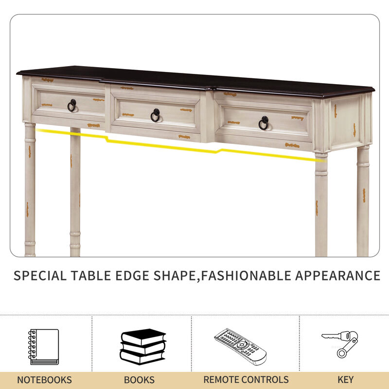 Merax Chic Console Table with Drawers for Entryway