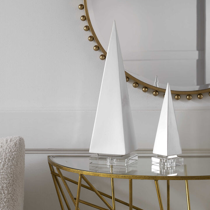 Great Pyramids in White (Set Of 2)