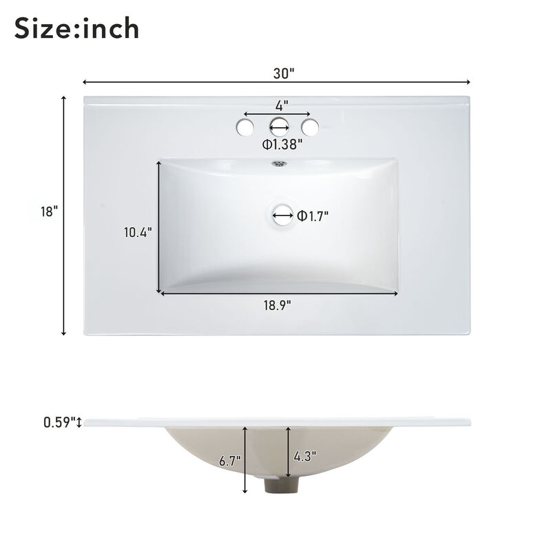 Merax Bathroom Vanity with Ceramic Sink