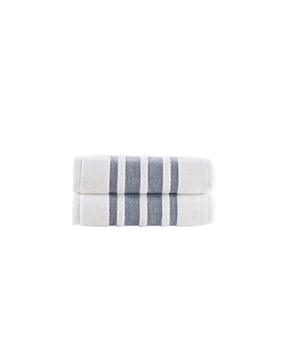 Brooks Brothers Contrast Border 2 pcs Hand Towels