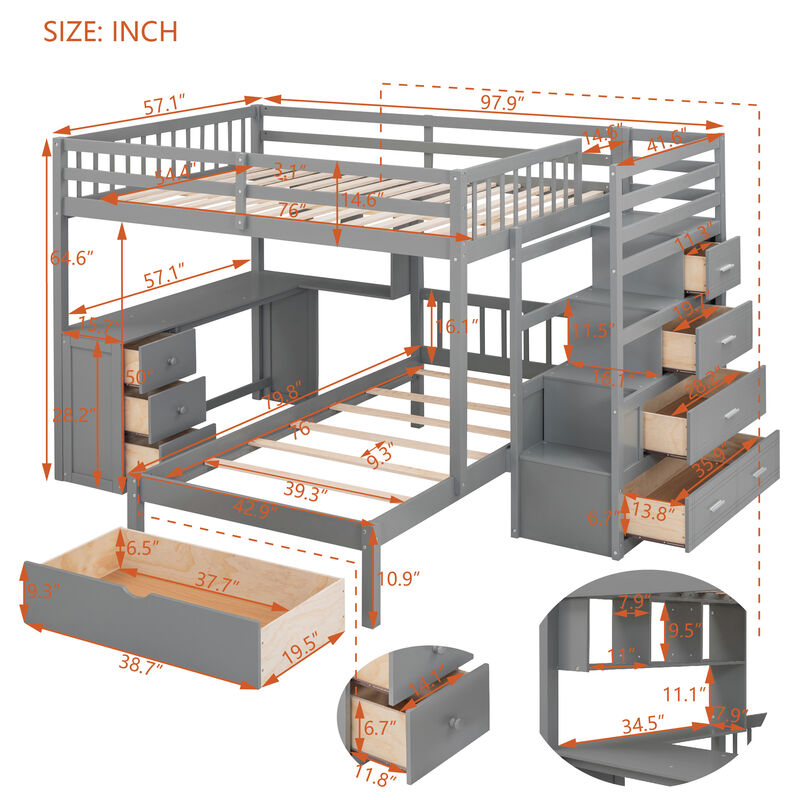 Merax Bunk Bed with Storage Staircase