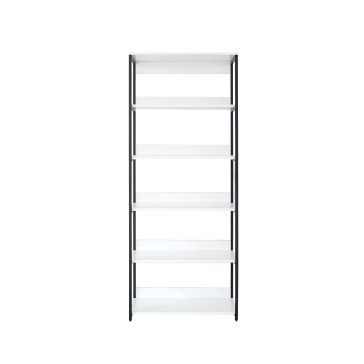 Cox Tall Modular Closet System, 5 Storage Shelves and Black Metal Frame