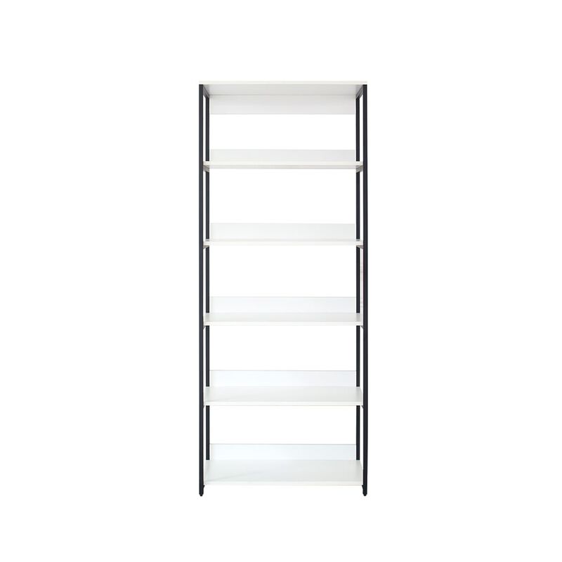 Cox Tall Modular Closet System, 5 Storage Shelves and Black Metal Frame