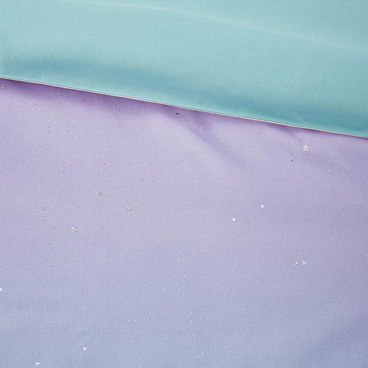 Belen Kox Aqua Glitter Ombre Duvet Cover Set, Belen Kox