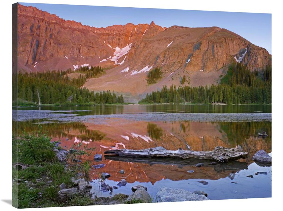 Palmyra Peak reflected in Alta Lake near Telluride, Colorado-Canvas Art-40x30