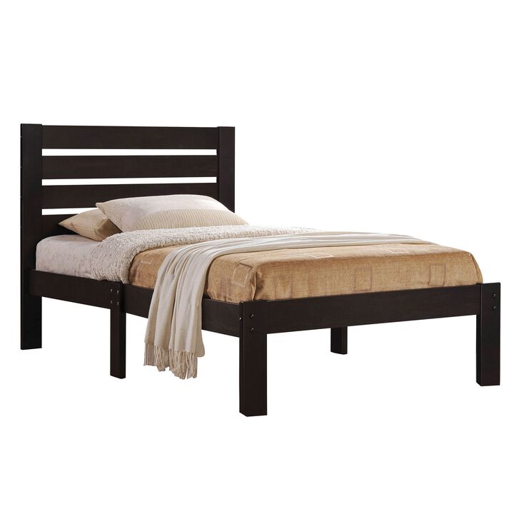 Kenney Elegant Queen Bed, Espresso-Benzara