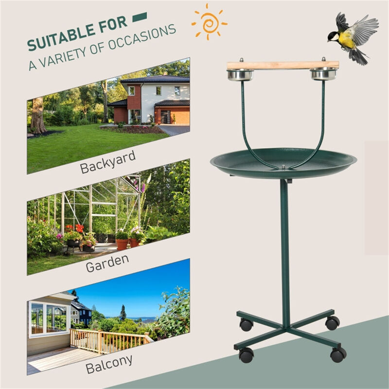 Bird Perch Stand, Adjustable Stand for Bird Cage or Outdoor Garden