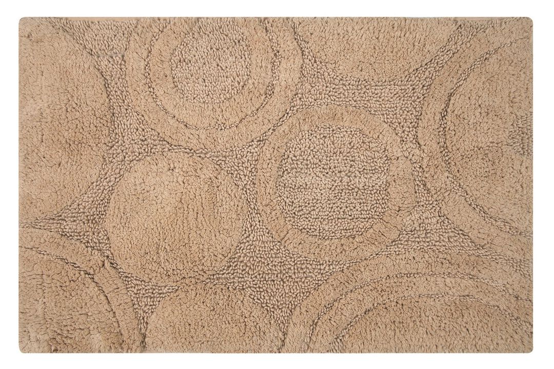 Knightsbridge Orbit Bath Rug Cotton Non Skid Back - 24x40", Natural