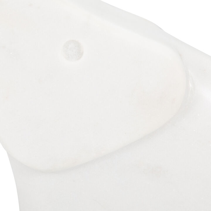 7" Trunk In The Air Marble Elephant, White