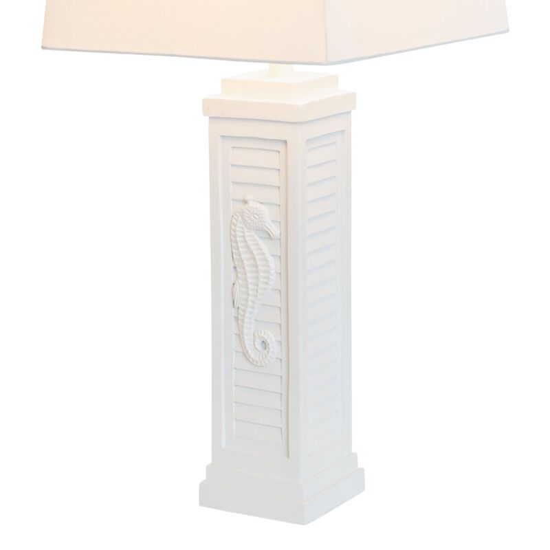 Lux Lighting Sea Horse Shutter 32 Shutter Lamp w/USB Bright White, (Set of 2)