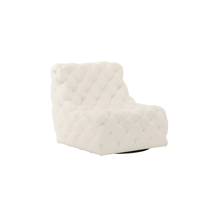 Rigby Leather Swivel Chair in White