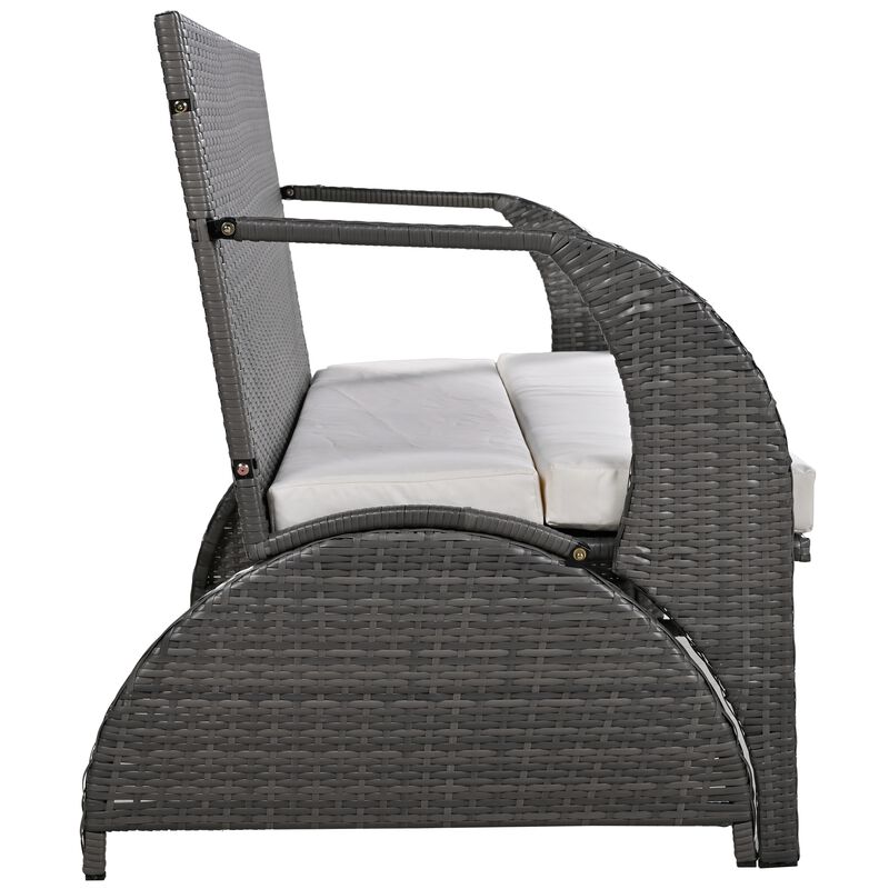 Merax Multi-functional  Outdoor Loveseat Rattan Set