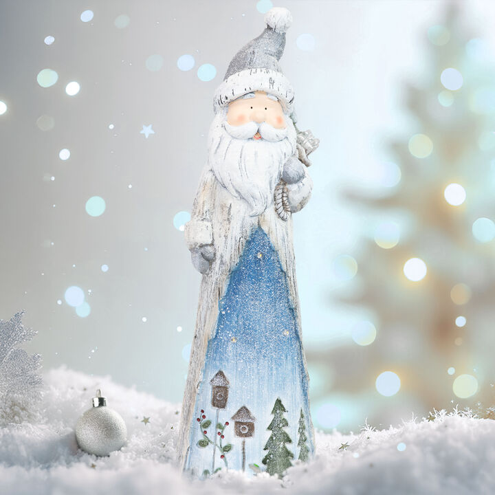 Sunnydaze Rustic Father Christmas Indoor Pre-Lit LED Statue - 27 in