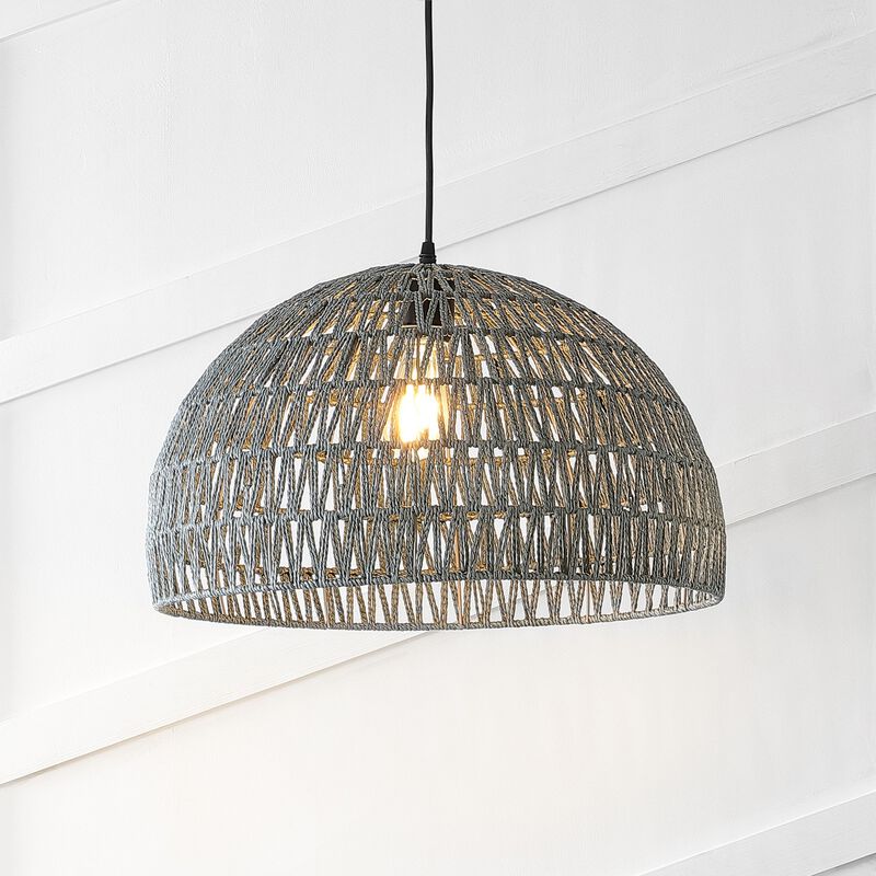 Campana Bohemian Modern Woven Rattaniron LED Pendant