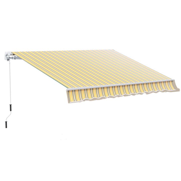 Yellow/Grey Patio Cover: 12'x10' Manual Retractable Sunshade