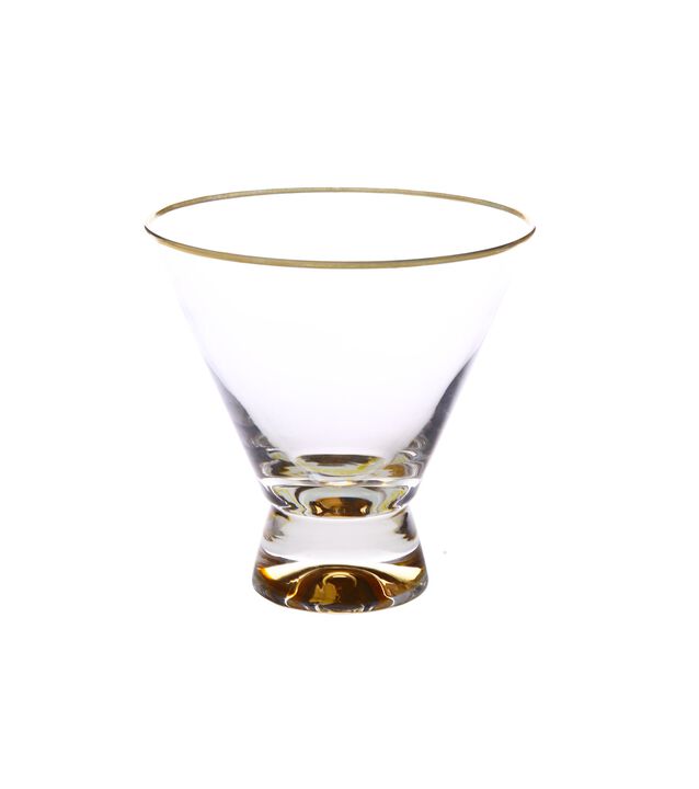 Set Of 6 Dessert Cups With Gold Base And Rim