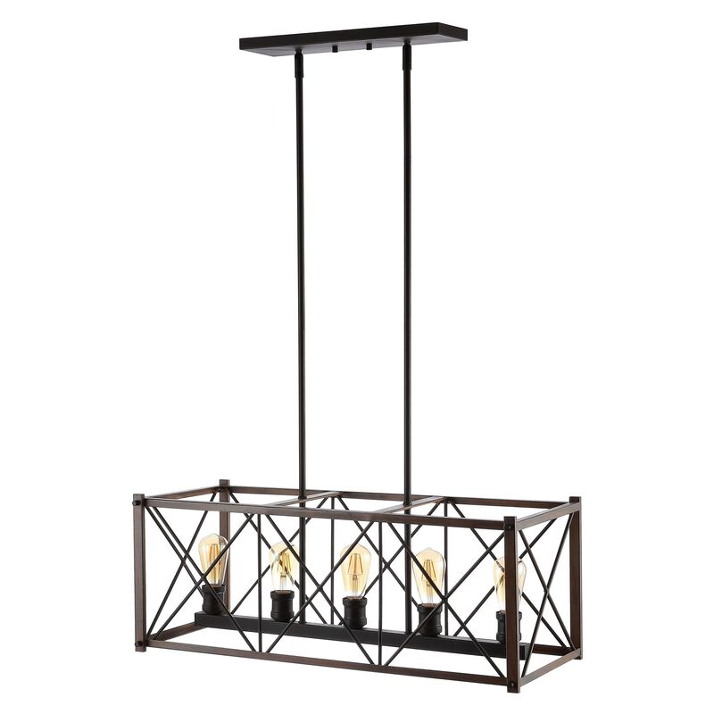 Galax 5-Light Adjustable Iron Farmhouse Industrial LED Dimmable Pendant