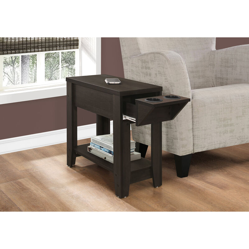 Monarch Specialties I 3197 Accent Table, Side, End, Storage, Lamp, Living Room, Bedroom, Laminate, Brown, Transitional