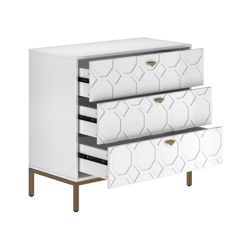 32.28 in. H Freestanding Storage Cabinet Black 3 Drawer Accent Cabinet