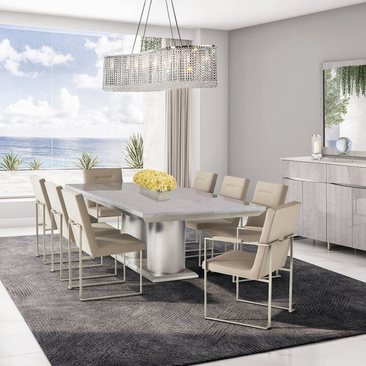 Michael Amini Marin Rectangular Dining Table - Greige
