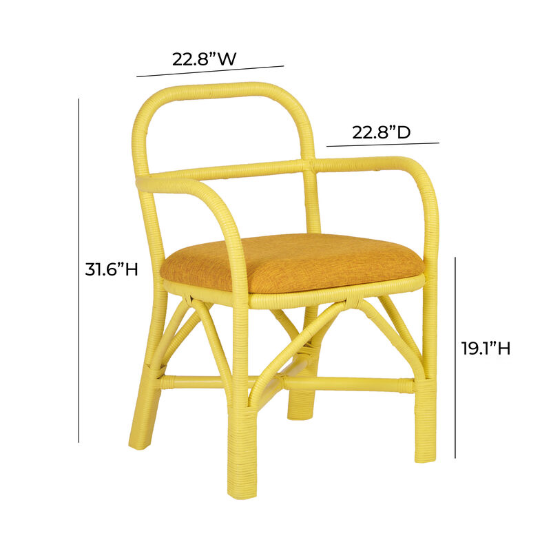 Ginny Green Rattan Dining Chair