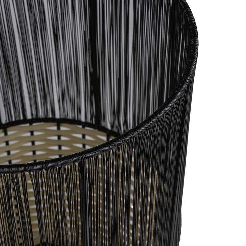 Harper Modern 2-Tone Faux Wicker Cylinder Waste Basket