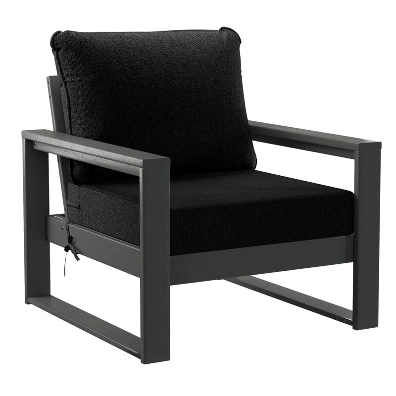 WestinTrends 6-Piece Modern HDPE Outdoor Patio Furniture Sofa Conversation Set with Coffee Table