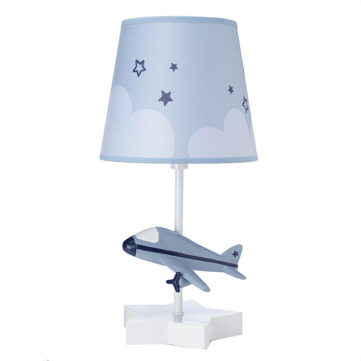 Bedtime Originals Little Aviator Hand-Painted Airplane Lamp with Shade & Bulb