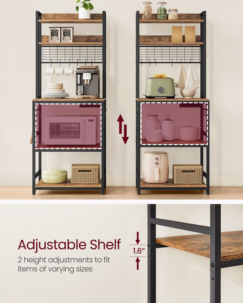 Hutch Bakers Rack with Power Outlet