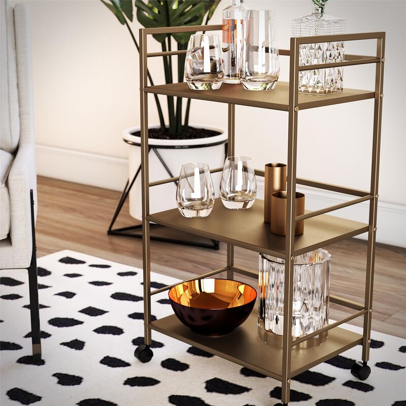 Helix 3 Shelf Metal Rolling Utility Cart