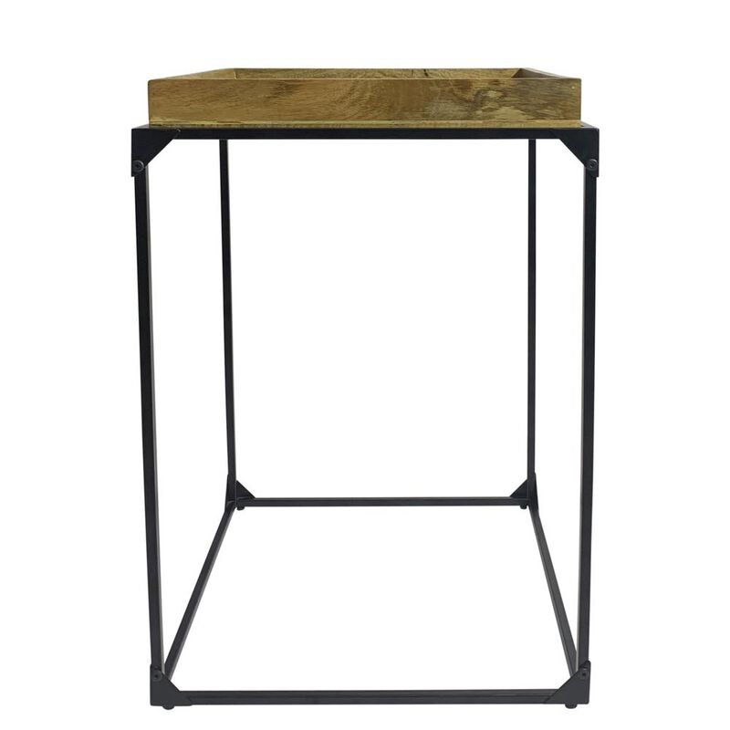 Carolina Living Cooper Tray Table - Inlay Natural - Black