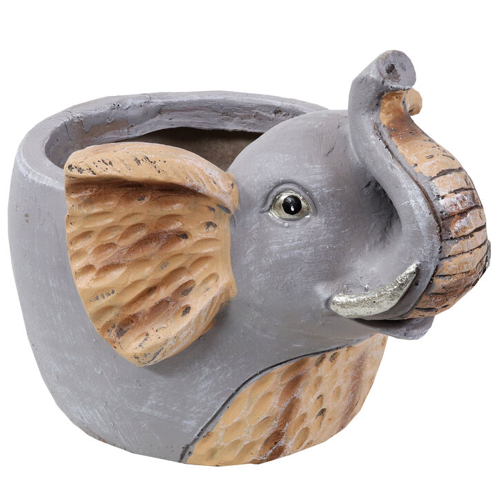 Sunnydaze Magnesium Oxide Elsie the Elephant Indoor Plater Statue - 8.5 in