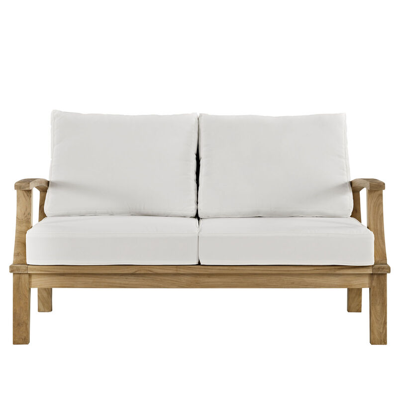 Modway - Marina Outdoor Patio Teak Loveseat Natural White