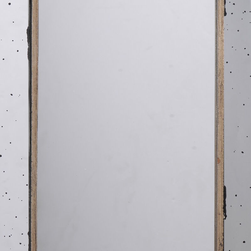 Filo 24 Inch Wall Mirror, Raised Tray Edges, Mirrored Rectangular Frame