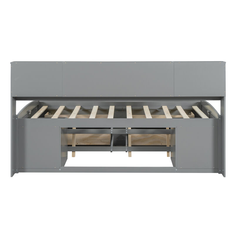 Merax Wood Daybed with Storage Cabinets