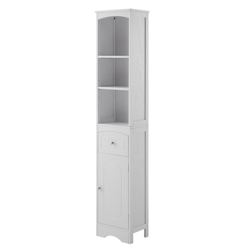 Freestanding Bathroom Storage Cabinet with Drawer and MDF Construction