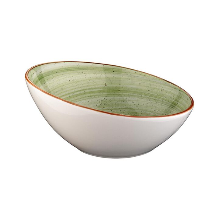 Therapy dia.7.25" h:3.25" 15 oz. Round Green Porcelain Bowl