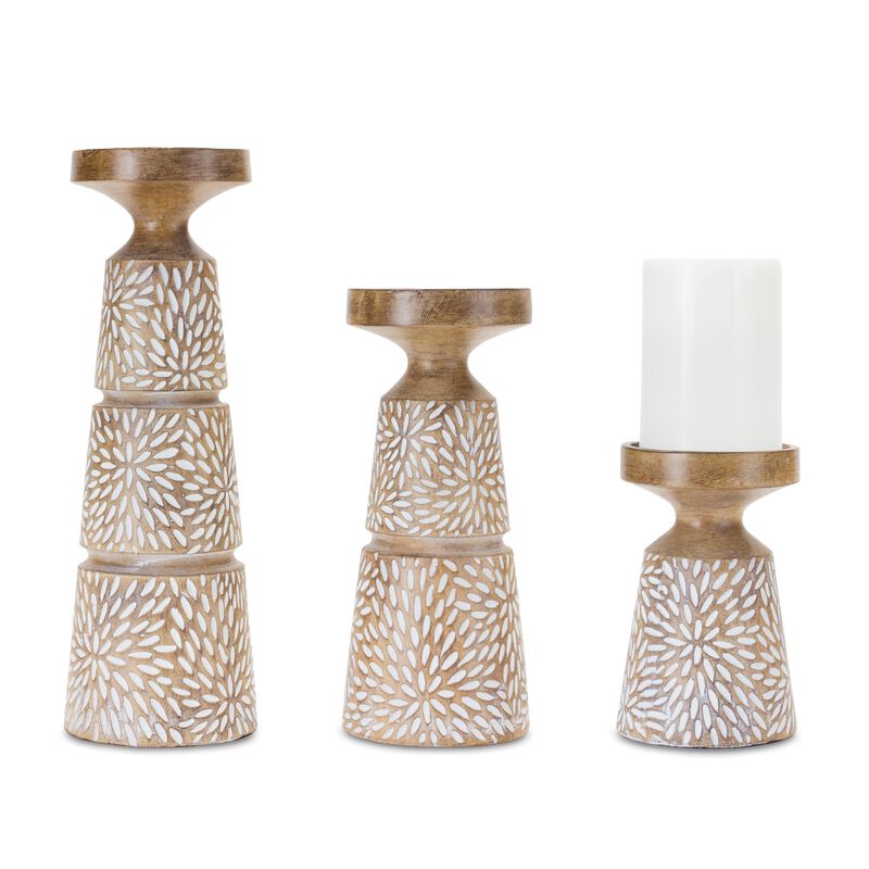Candle Holder for Stylish Illumination and Home Accent Decor (Set of 3)