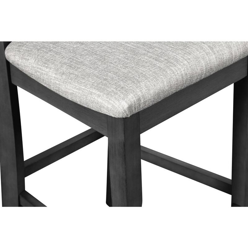 New Classic Furniture Gia Gray Wood Counter Chair with Fabric Seat (Set of 4)