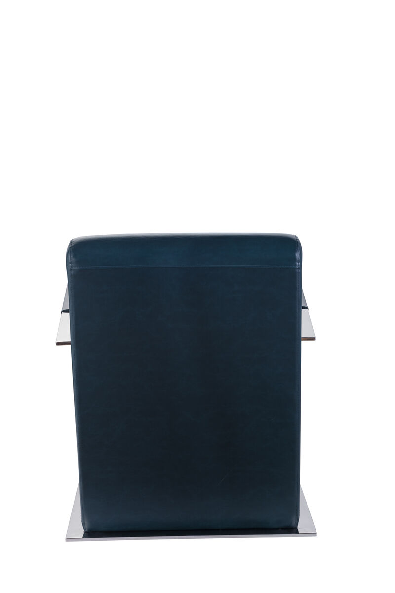 Pasargad Home Luxe Upholstered with Chrome Base Armchair, Teal