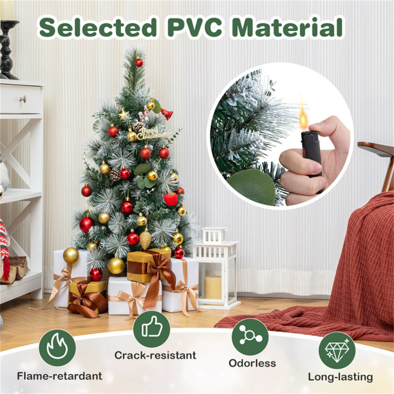 Pre-Lit Artificial Mini Christmas Tree Festive Tabletop Holiday Decoration