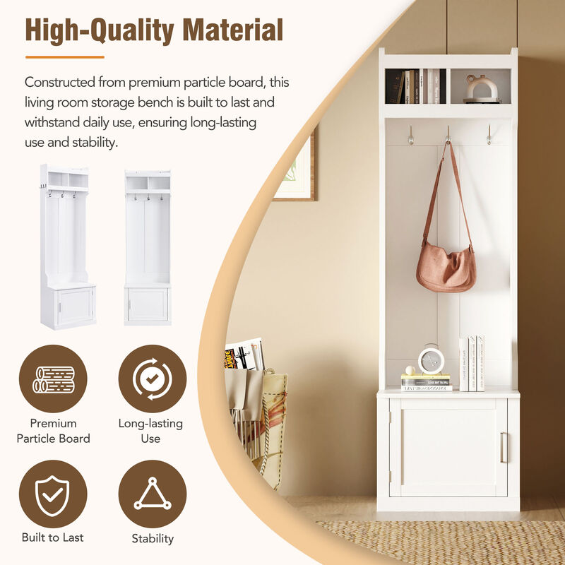 Merax Minimalist Slim Hall Tree with Cabinet