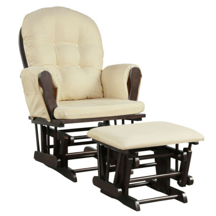 Baby Nursery Relax Rocker Rocking Chair Glider and Ottoman Set